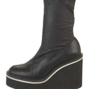 Robert Clergerie black leather platform boots